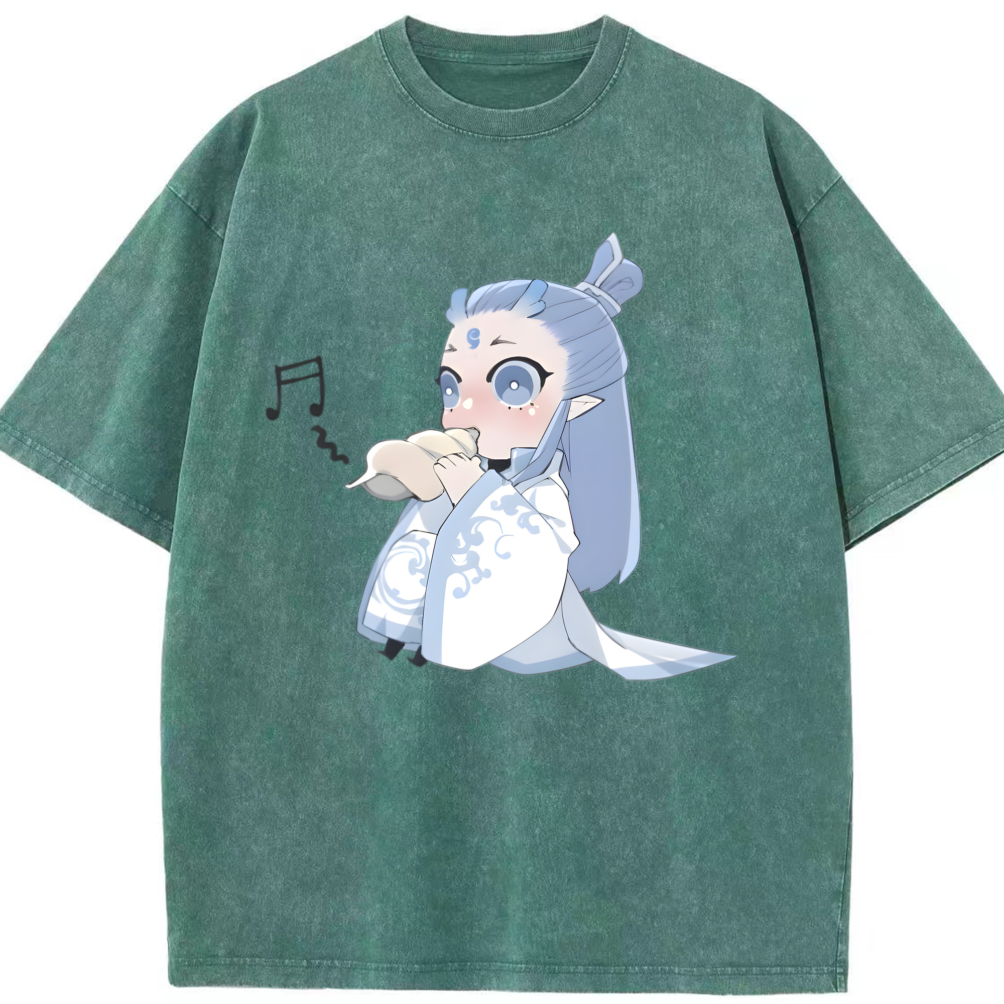 （画像用） Ne Zha 2 ナタ 魔童の大暴れ 綿100% ヴィンテージ風 半袖Tシャツ（フロントプリント）